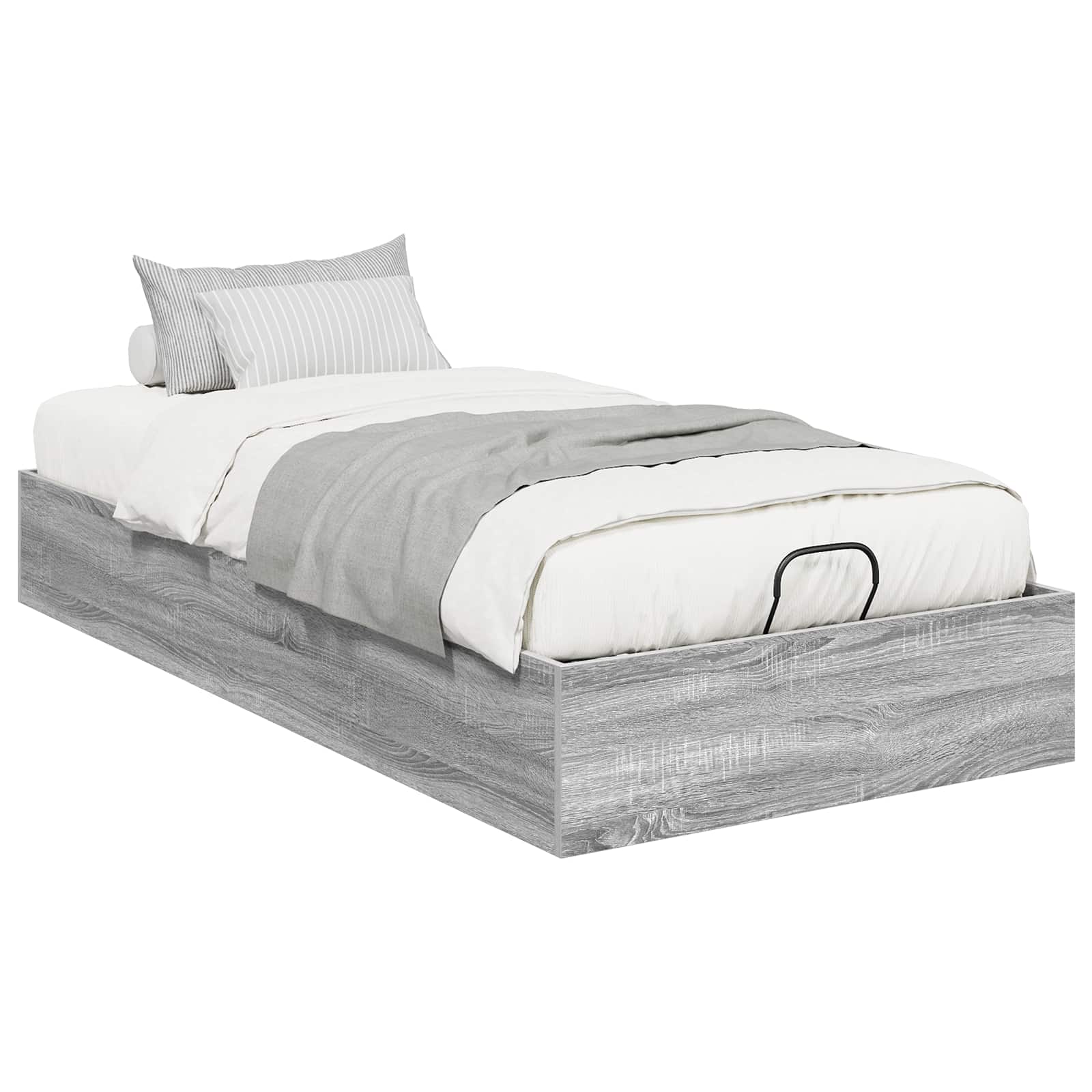 vidaXL Ottoman Bed Frame Grey Sonoma 80.5 x 200 cm Engineered Wood 3