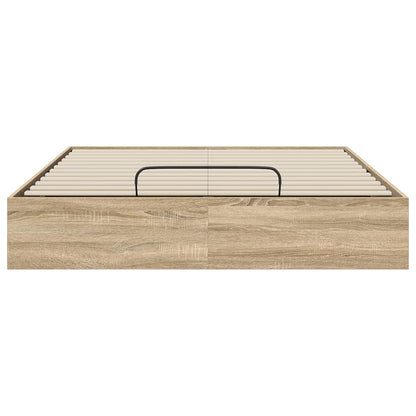 vidaXL Ottoman Bed Frame Sonoma Oak 140 x 190 cm Engineered Wood 5