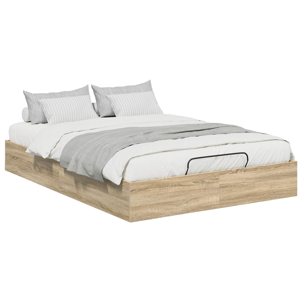 vidaXL Ottoman Bed Frame Sonoma Oak 135 x 190 cm Engineered Wood 3