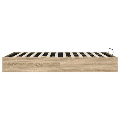 vidaXL Ottoman Bed Frame Sonoma Oak 135 x 190 cm Engineered Wood 6