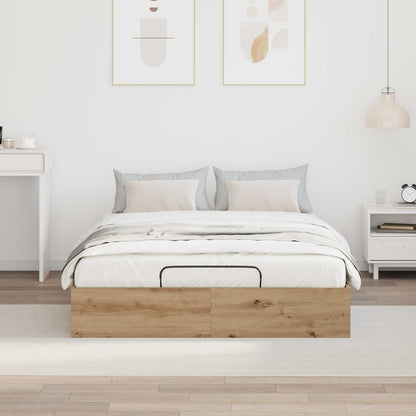 vidaXL Ottoman Bed Frame Artisan Oak 135 x 190 cm Engineered Wood 4
