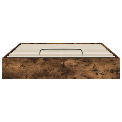 vidaXL Ottoman Bed Frame Smoked Oak 120 x 200 cm Engineered Wood 5
