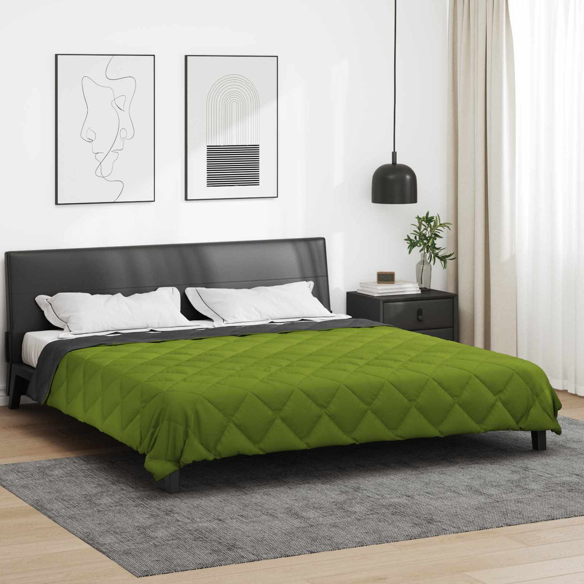 Summer Duvet Summer 200 gsm Length 260 cm Green and anthracite 220 cm
