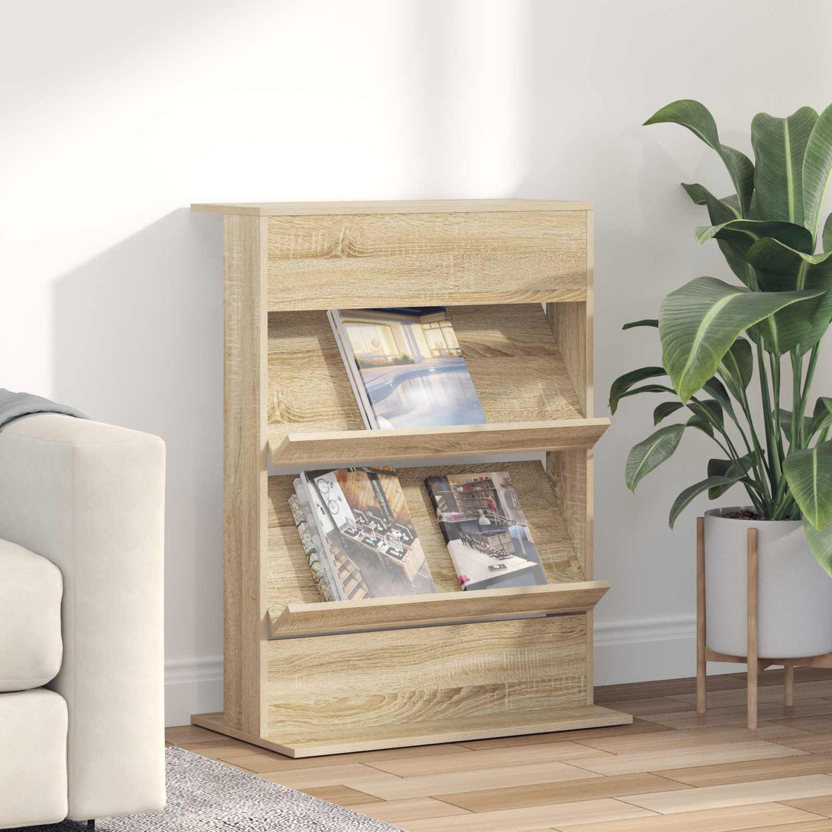 Magazine Rack Engineered Wood Sonoma oak 70 x 41 x 96 cm