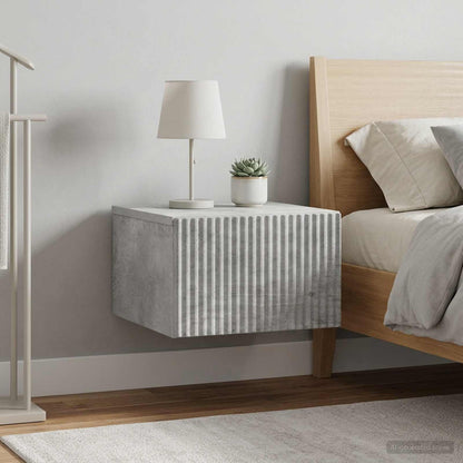 Wall-Mounted Bedside Cabinet 33 x 34.5 x 20 cm Concrete grey