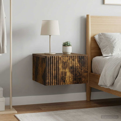 Wall-Mounted Bedside Cabinet 33 x 34.5 x 20 cm Smoked oak