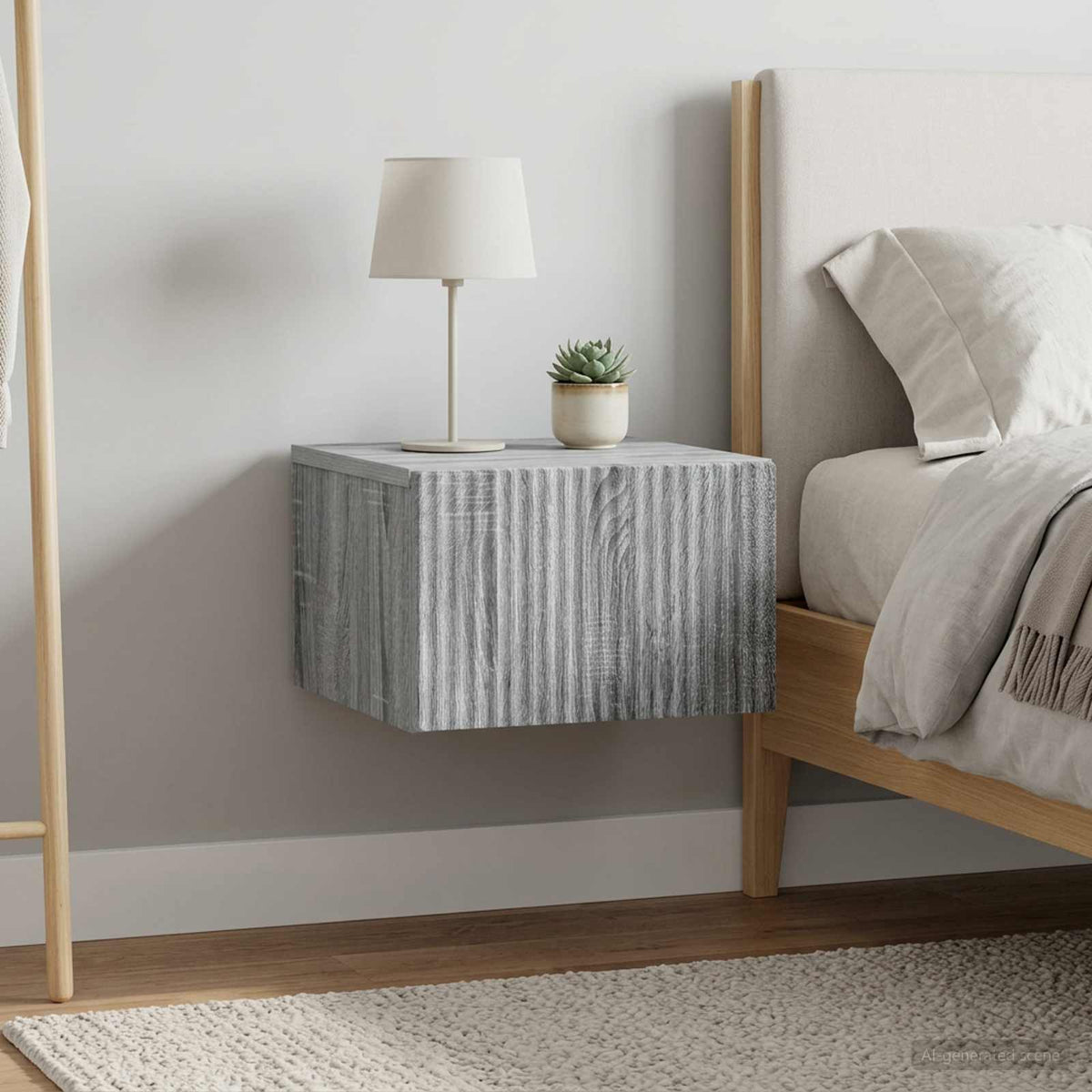 Wall-Mounted Bedside Cabinet 33 x 34.5 x 20 cm Grey sonoma