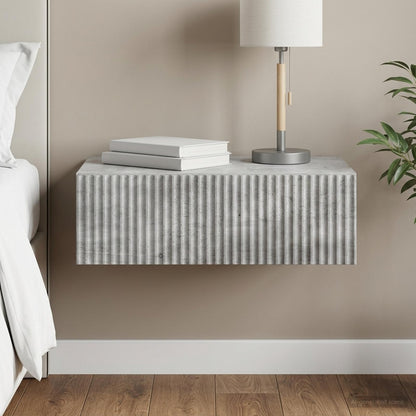 Wall-Mounted Side Table Engineered Wood Concrete grey 59 x 34.5 x 17 cm