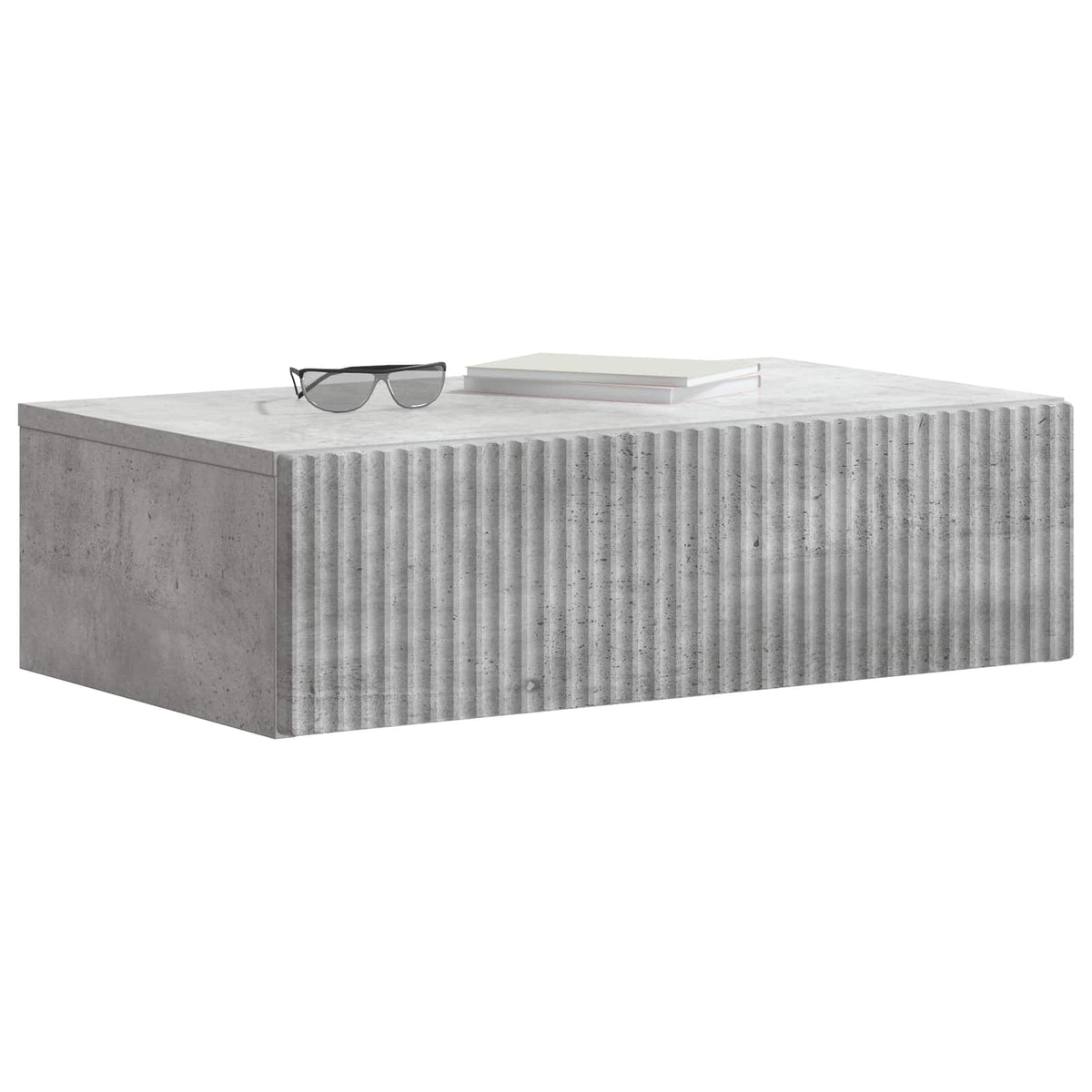 Wall-Mounted Side Table Engineered Wood Concrete grey 59 x 34.5 x 17 cm