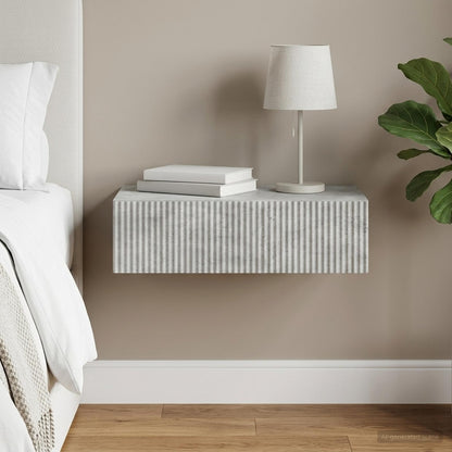 Wall-Mounted Side Table Engineered Wood Concrete grey 87.5 x 34.5 x 17 cm