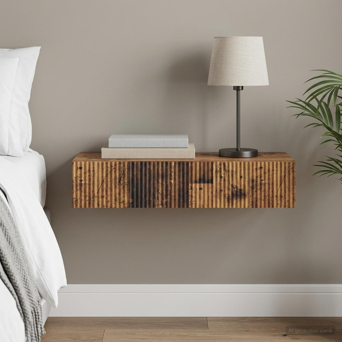 Wall-Mounted Side Table Engineered Wood Old wood 87.5 x 34.5 x 17 cm