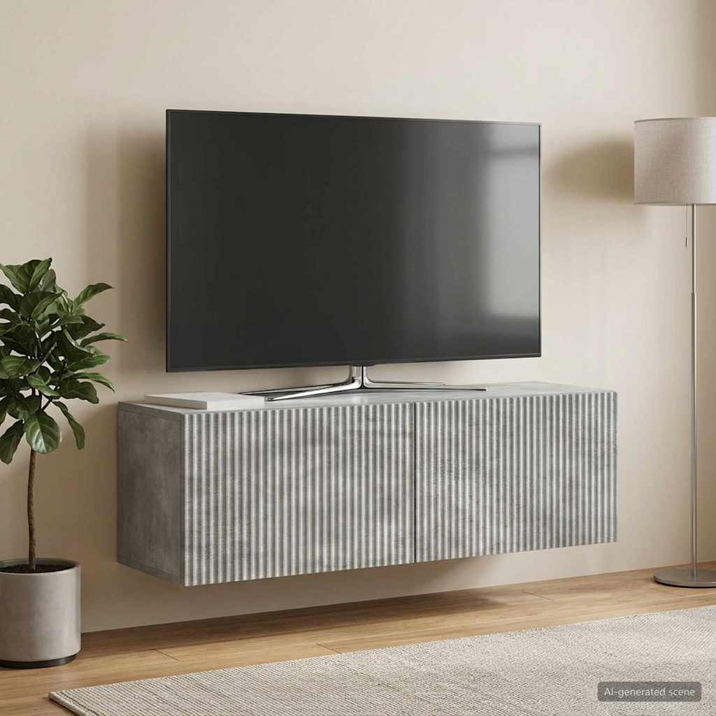Wall-Mounted TV Cabinet 98 x 31 x 30 cm Concrete grey