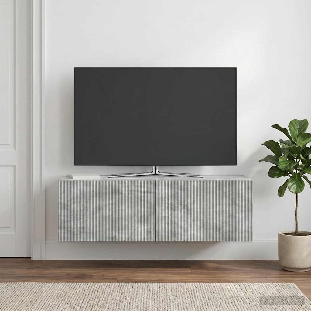 Wall-Mounted TV Cabinet 98 x 31 x 30 cm Concrete grey