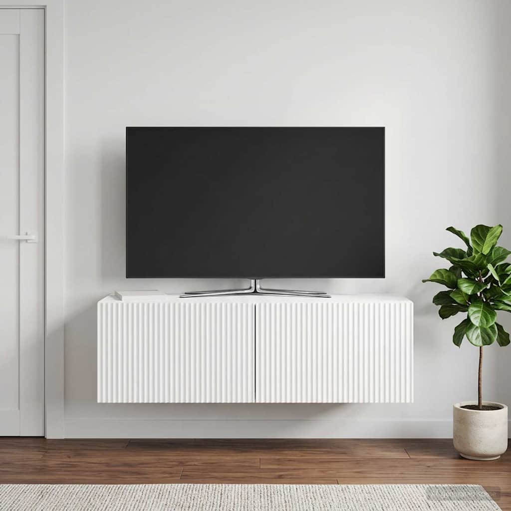 Wall-Mounted TV Cabinet 98 x 31 x 30 cm High gloss white