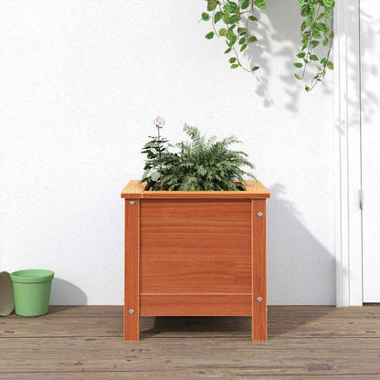 Garden Planter Solid Pine Wood Depth 40 cm Height 39 cm Wax brown 40 cm