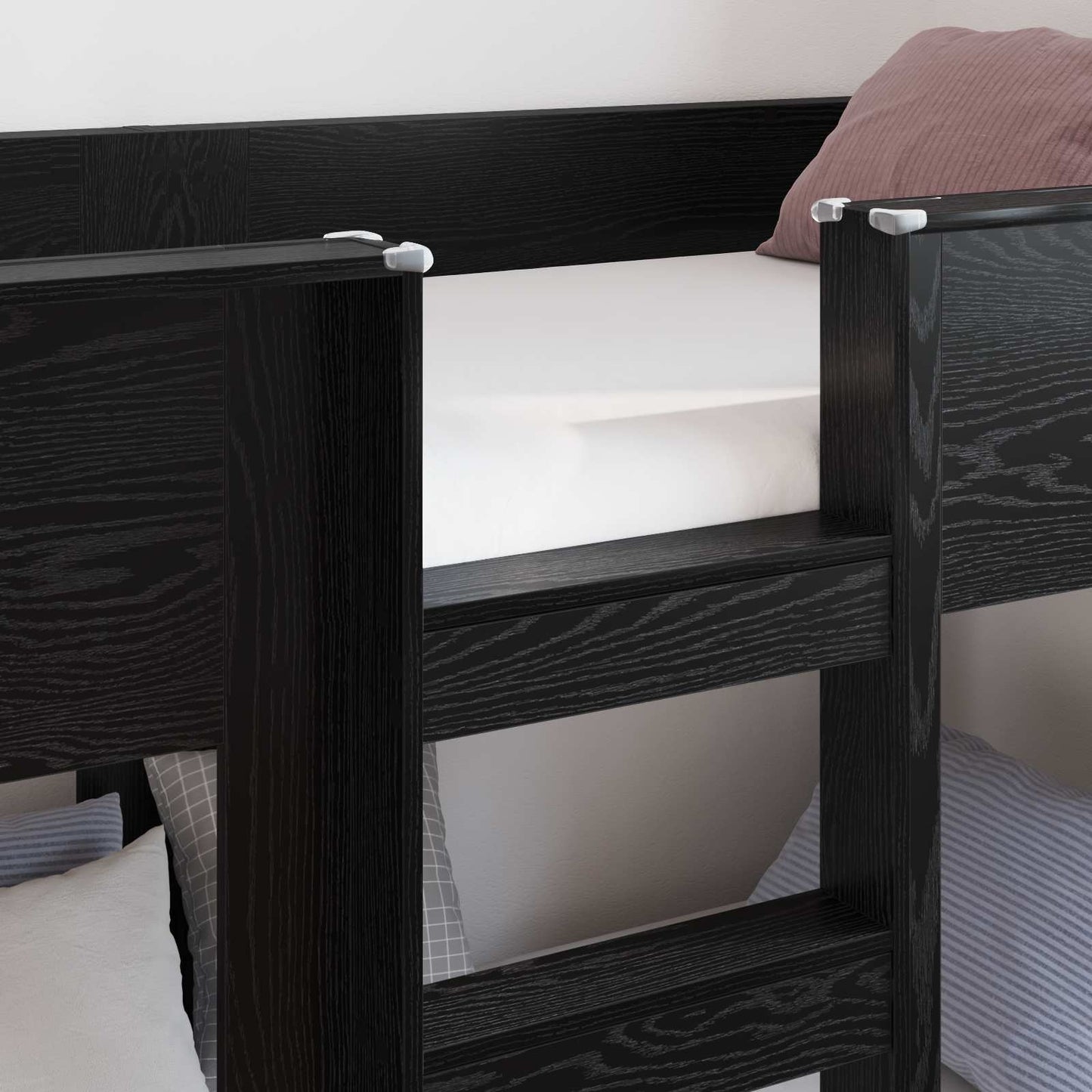 vidaXL Bunk Bed for Kids Black Oak 75 x 190 cm Engineered Wood 3