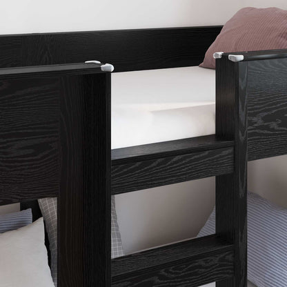 vidaXL Bunk Bed for Kids Black Oak 75 x 190 cm Engineered Wood 3