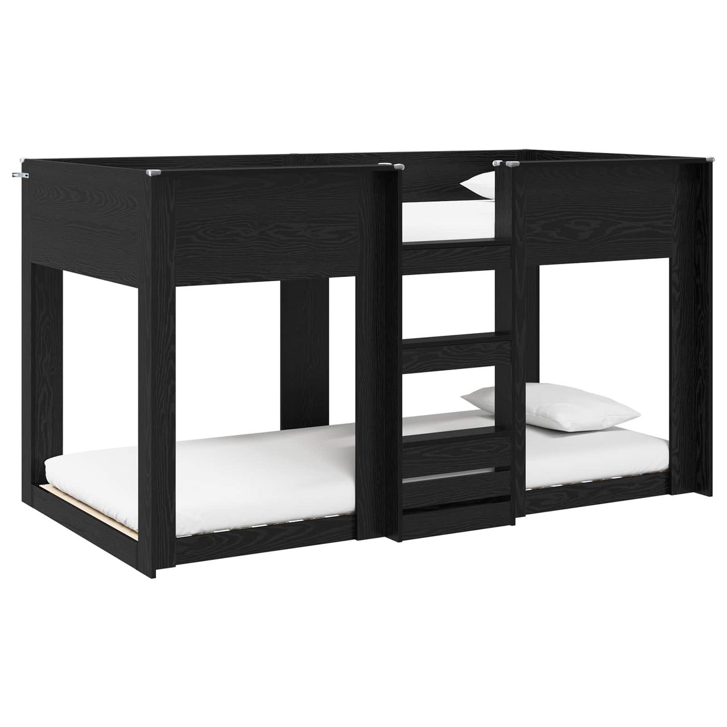 vidaXL Bunk Bed for Kids Black Oak 75 x 190 cm Engineered Wood 2