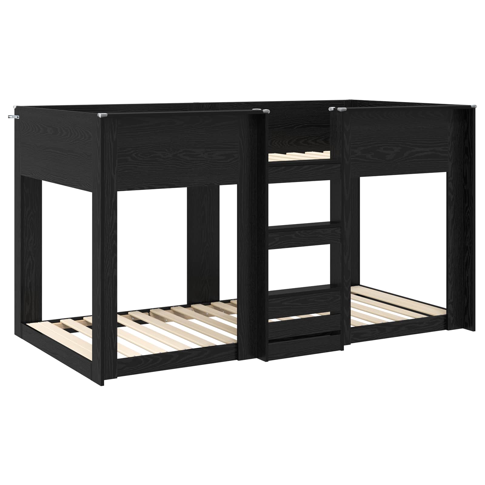 vidaXL Bunk Bed for Kids Black Oak 75 x 190 cm Engineered Wood 4