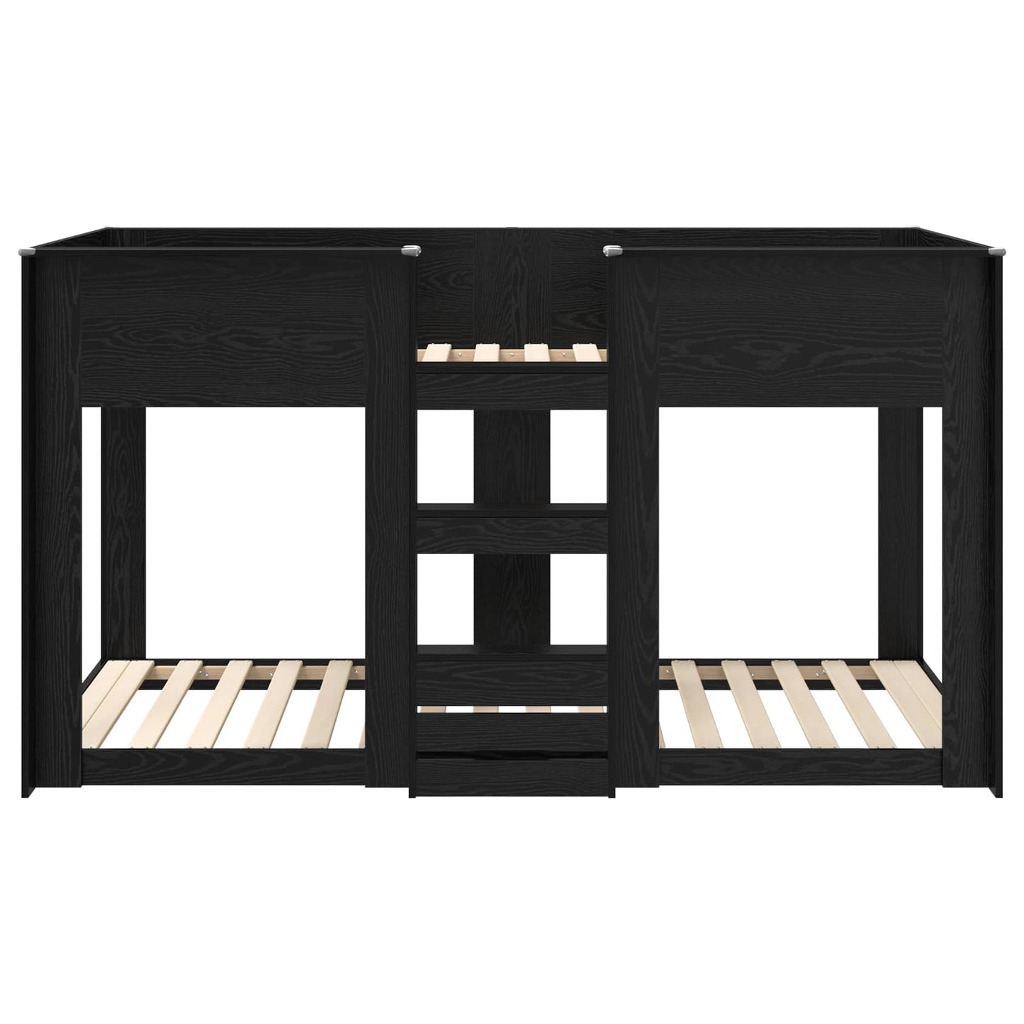 vidaXL Bunk Bed for Kids Black Oak 75 x 190 cm Engineered Wood 5