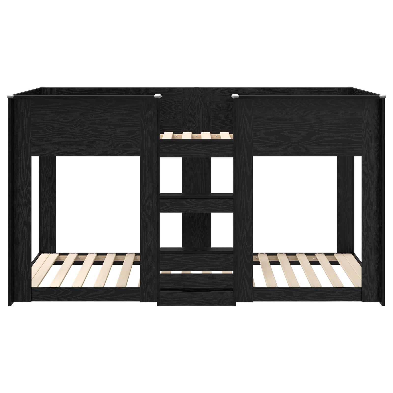 vidaXL Bunk Bed for Kids Black Oak 75 x 190 cm Engineered Wood 5