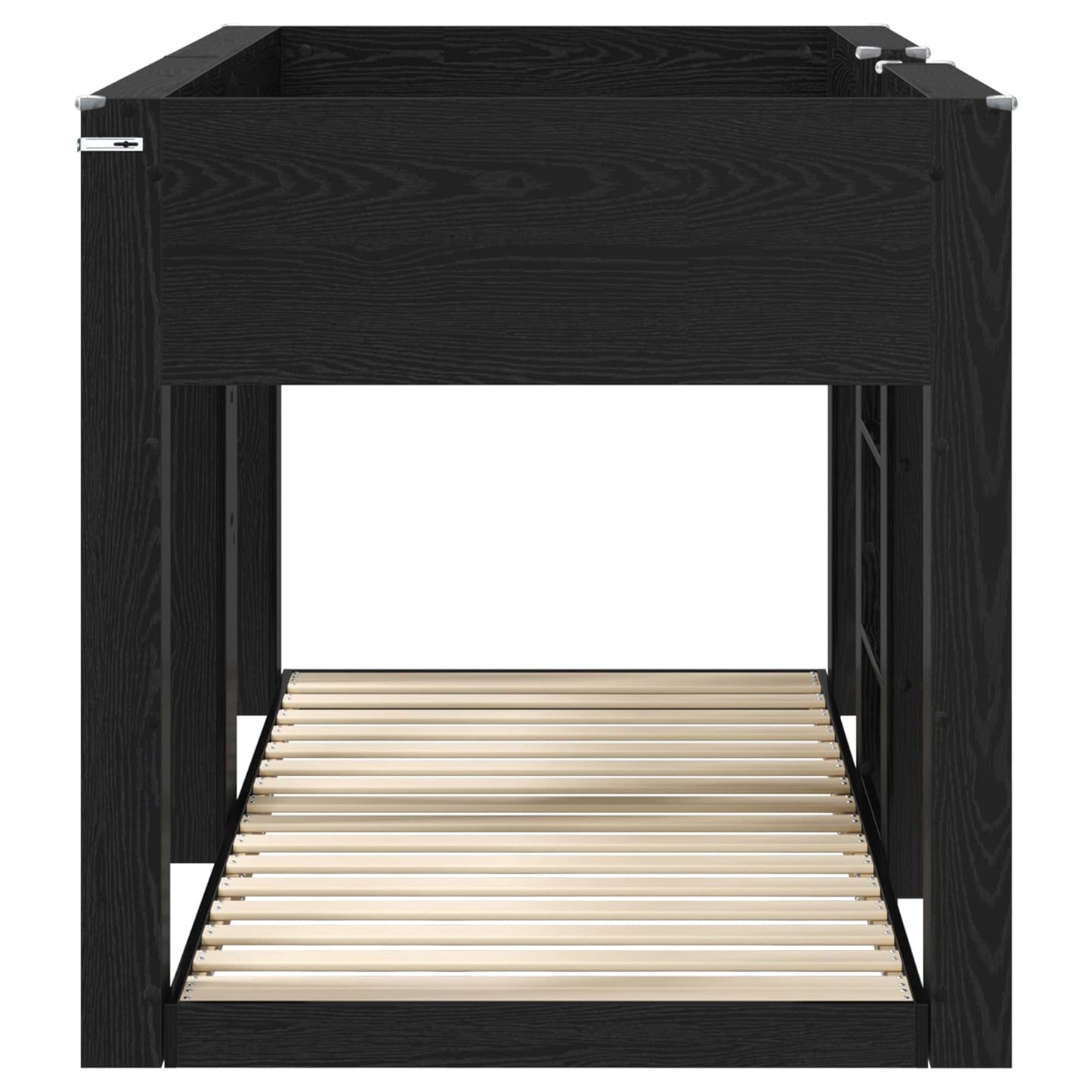 vidaXL Bunk Bed for Kids Black Oak 75 x 190 cm Engineered Wood 6