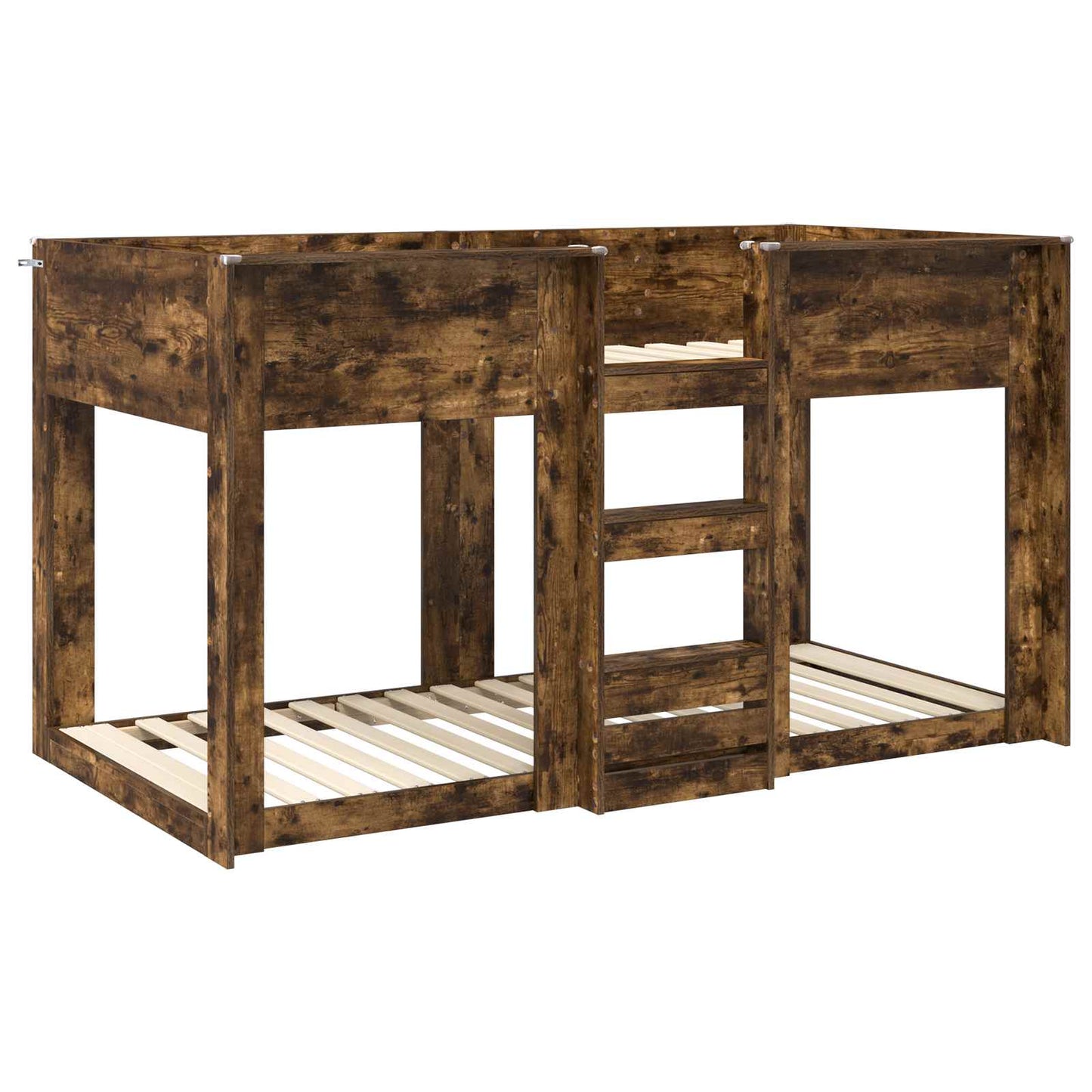 vidaXL Bunk Bed for Kids Smoked Oak 75 x 190 cm Engineered Wood 4