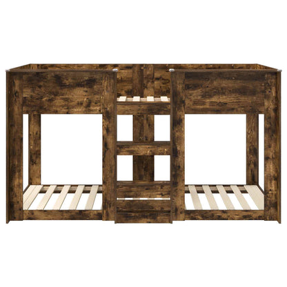 vidaXL Bunk Bed for Kids Smoked Oak 75 x 190 cm Engineered Wood 5