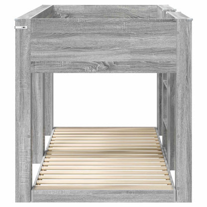 vidaXL Bunk Bed for Kids Grey Sonoma 75 x 190 cm Engineered Wood 6