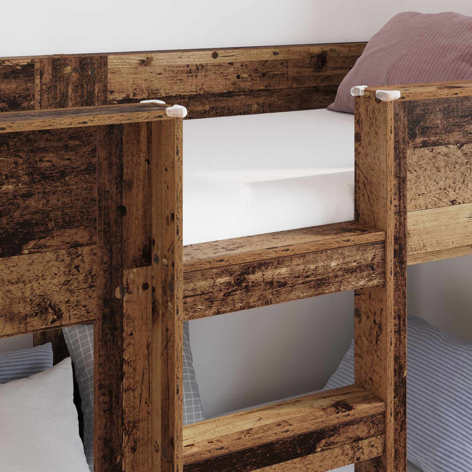 vidaXL Bunk Bed for Kids Old Wood 75 x 190 cm Engineered Wood 3