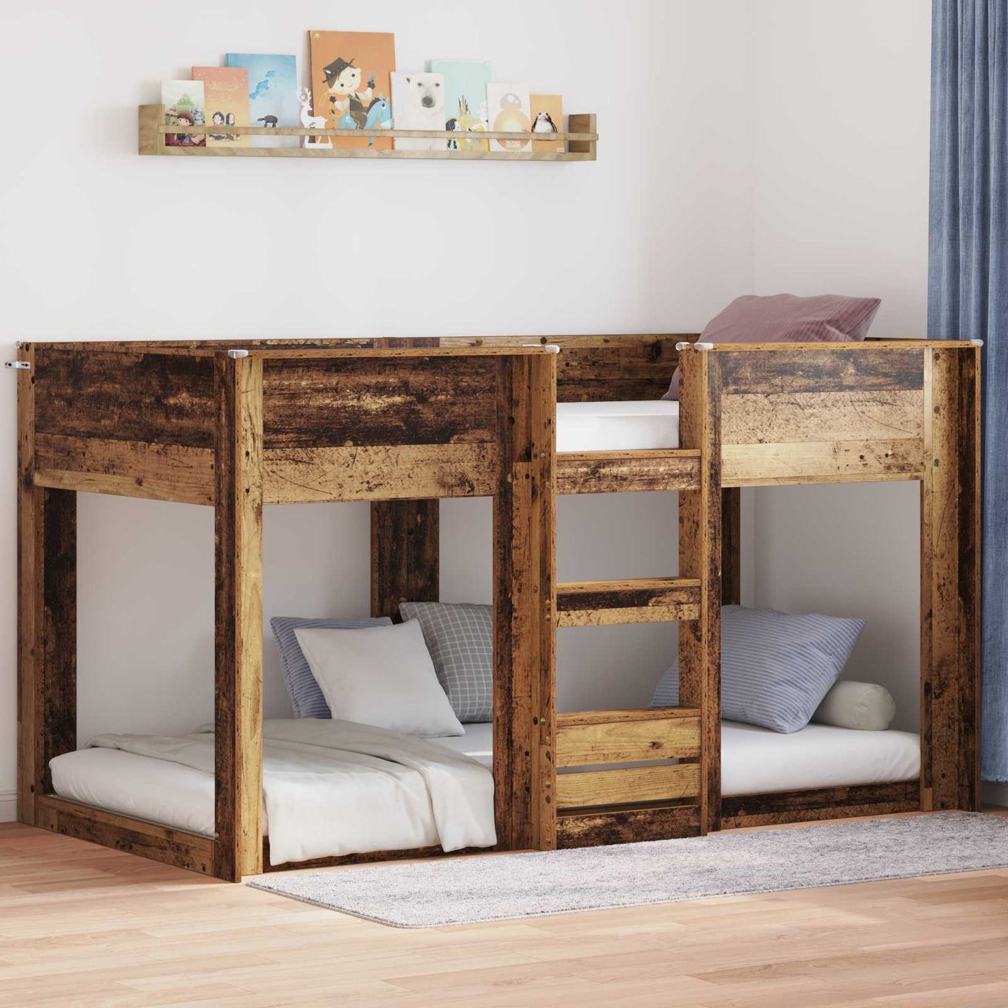 vidaXL Bunk Bed for Kids Old Wood 75 x 190 cm Engineered Wood 1