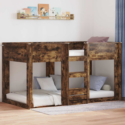 vidaXL Bunk Bed for Kids Smoked Oak 90 x 190 cm Engineered Wood 1