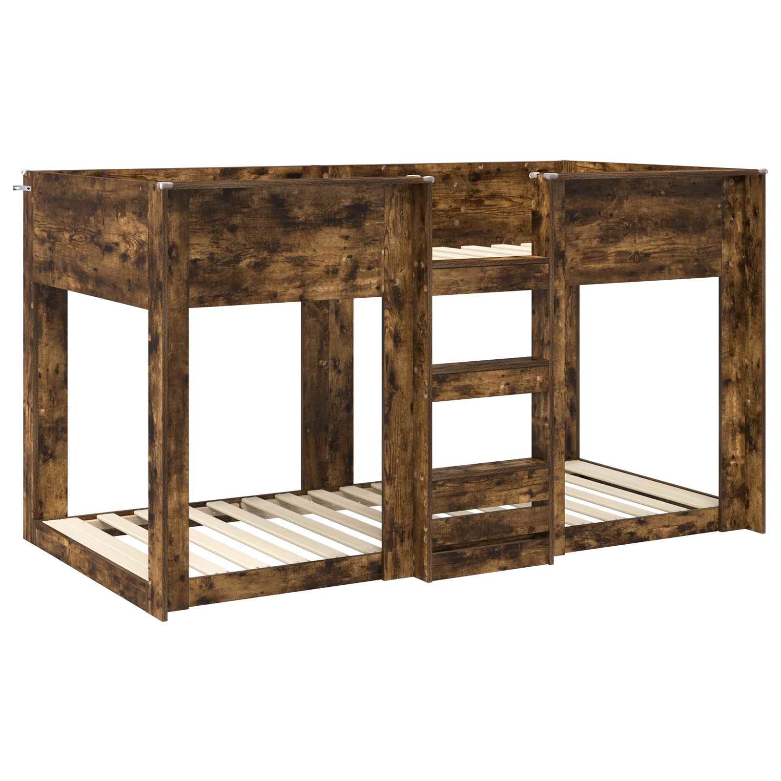 vidaXL Bunk Bed for Kids Smoked Oak 90 x 190 cm Engineered Wood 4