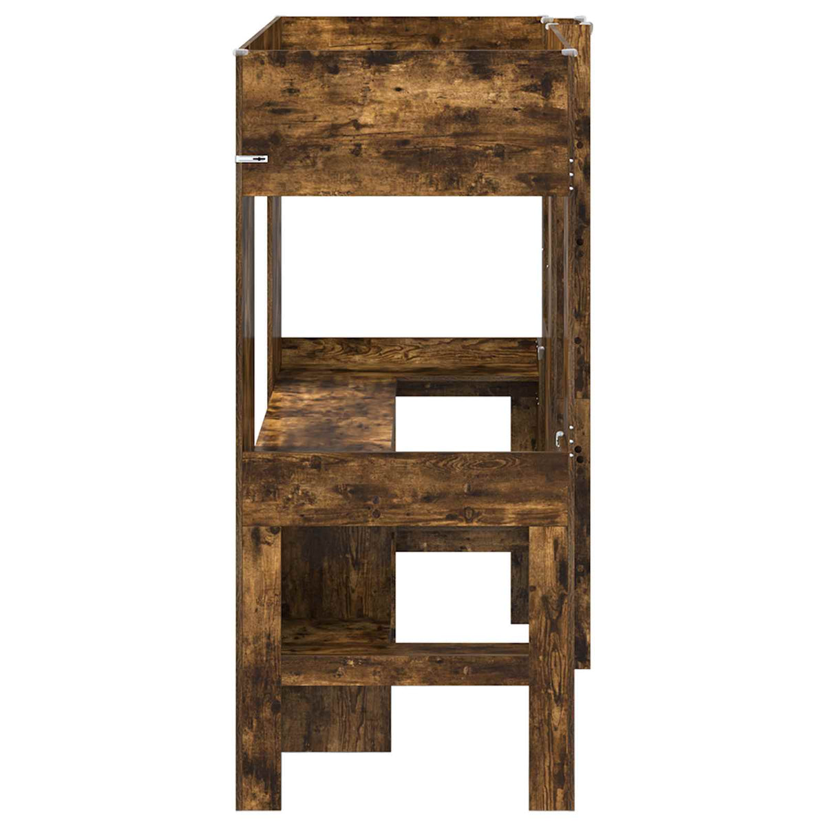 vidaXL Loft Bed Frame with Desk Smoked Oak 75 x 190 cm Engineered Wood 6