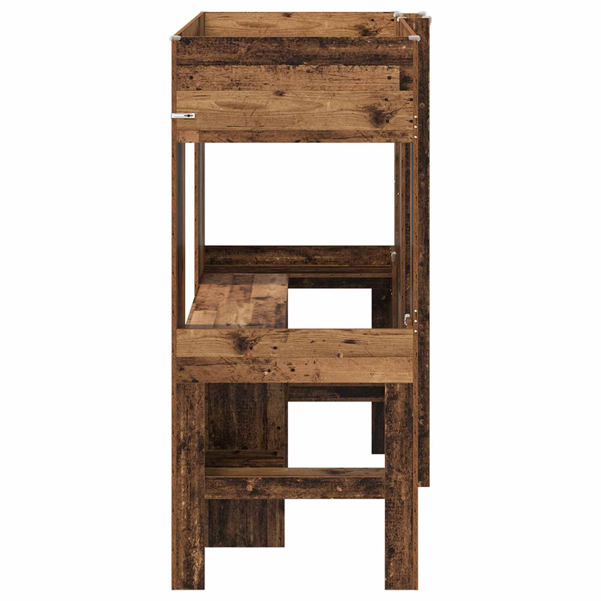 vidaXL Loft Bed Frame with Desk Old Wood 75 x 190 cm Engineered Wood 6