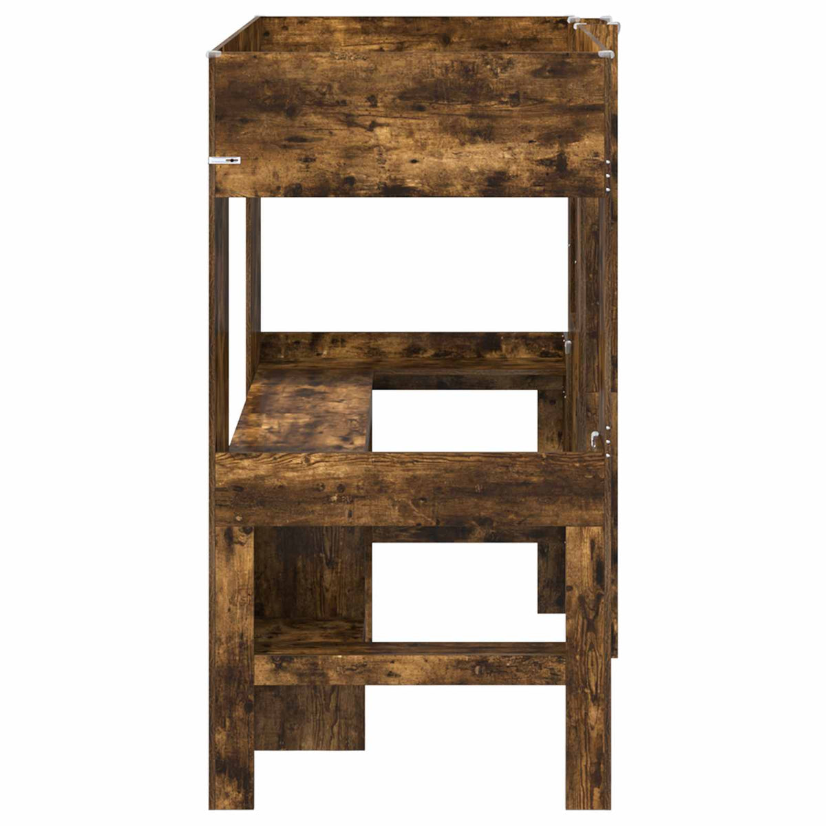 vidaXL Loft Bed Frame with Desk Smoked Oak 90 x 190 cm Engineered Wood 6