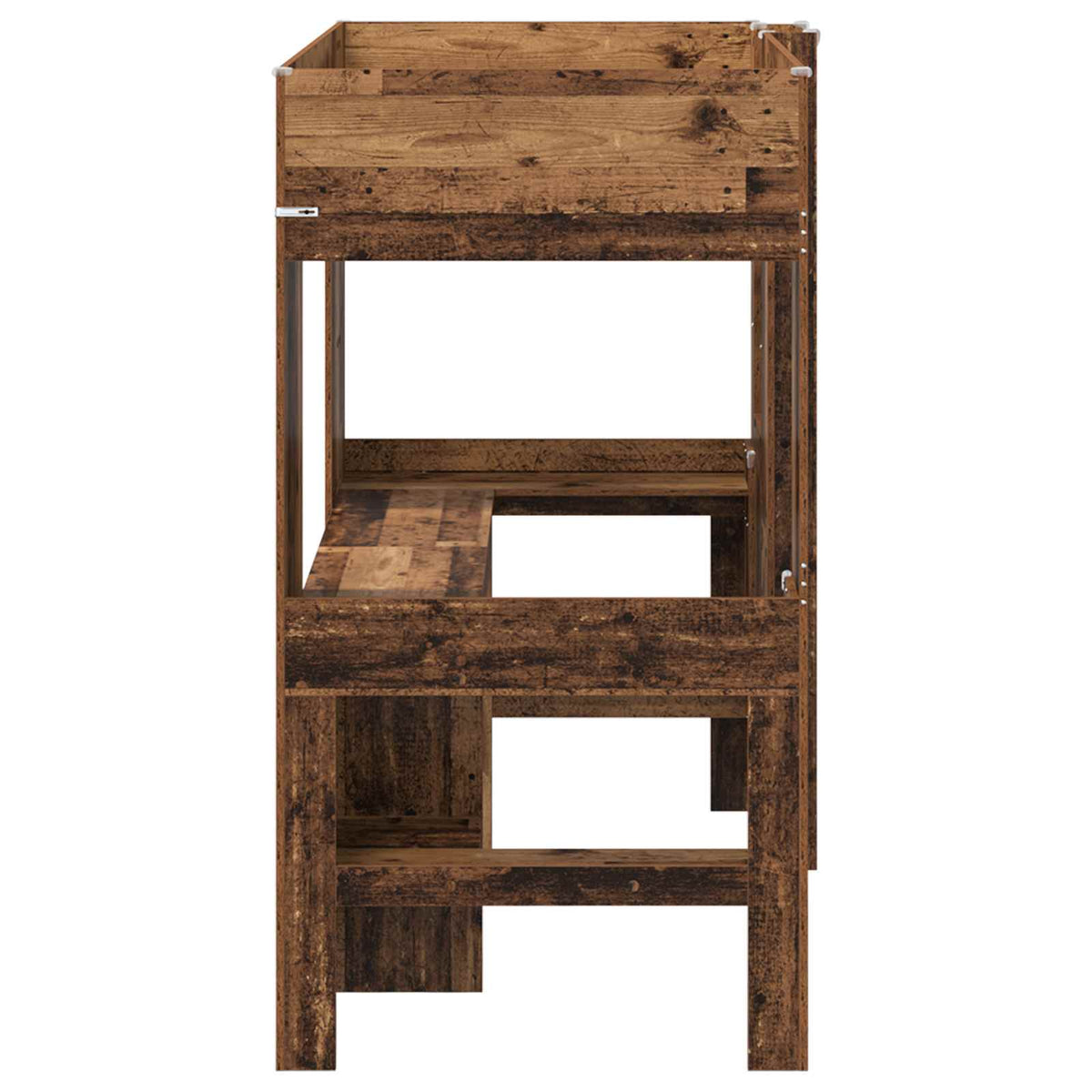vidaXL Loft Bed Frame with Desk Old Wood 90 x 190 cm Engineered Wood 6