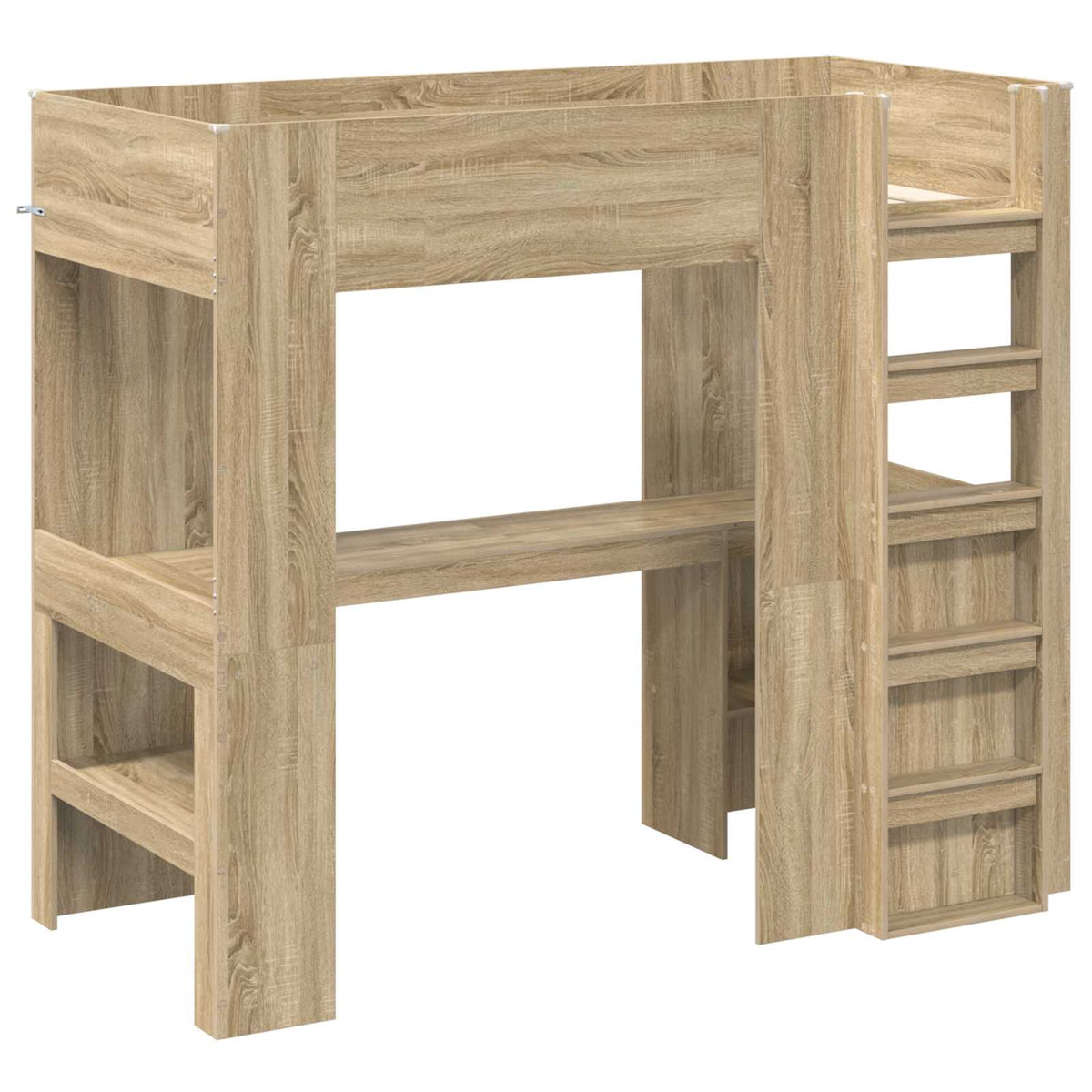 vidaXL Loft Bed Frame with Desk Sonoma Oak 80 x 200 cm Engineered Wood 4