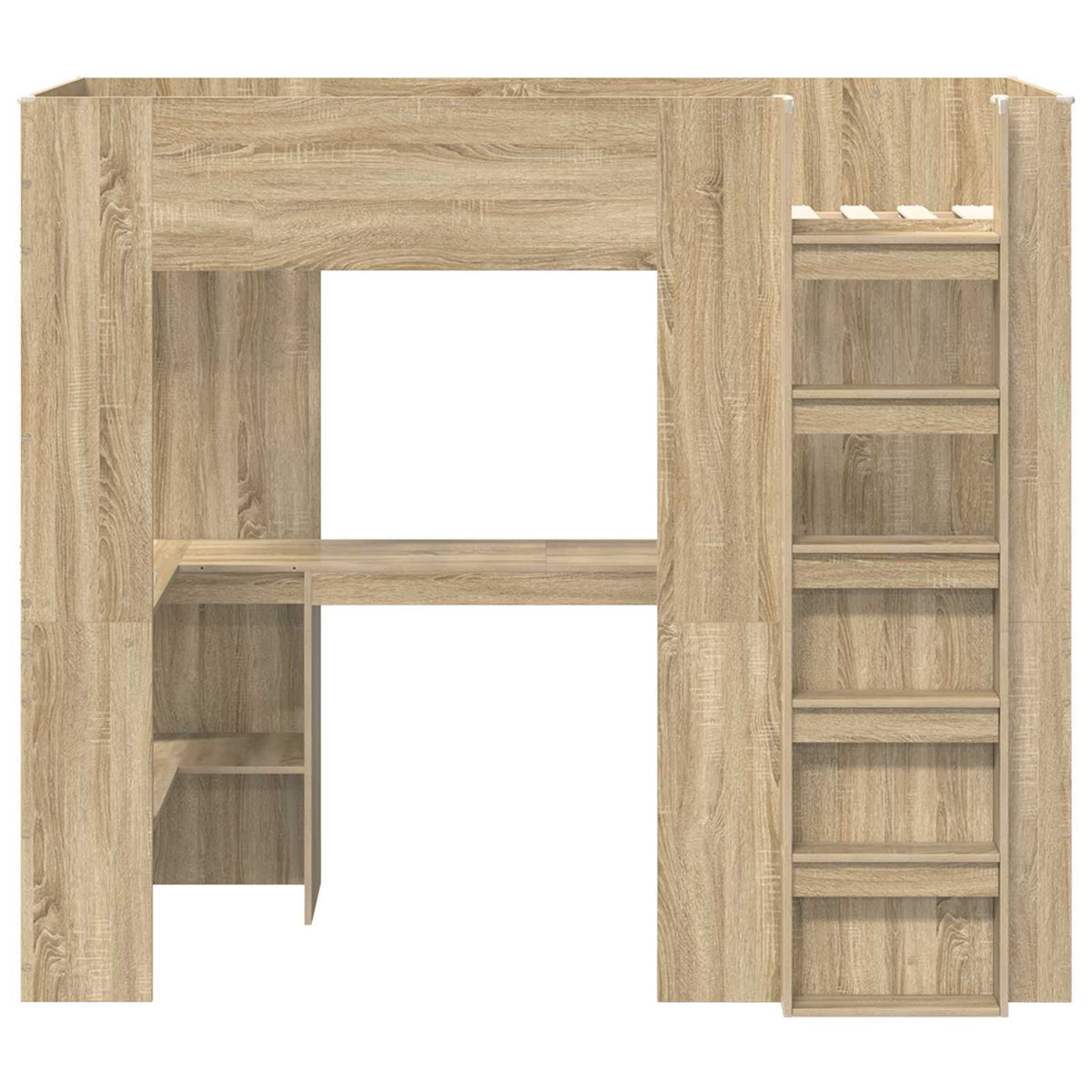 vidaXL Loft Bed Frame with Desk Sonoma Oak 80 x 200 cm Engineered Wood 5