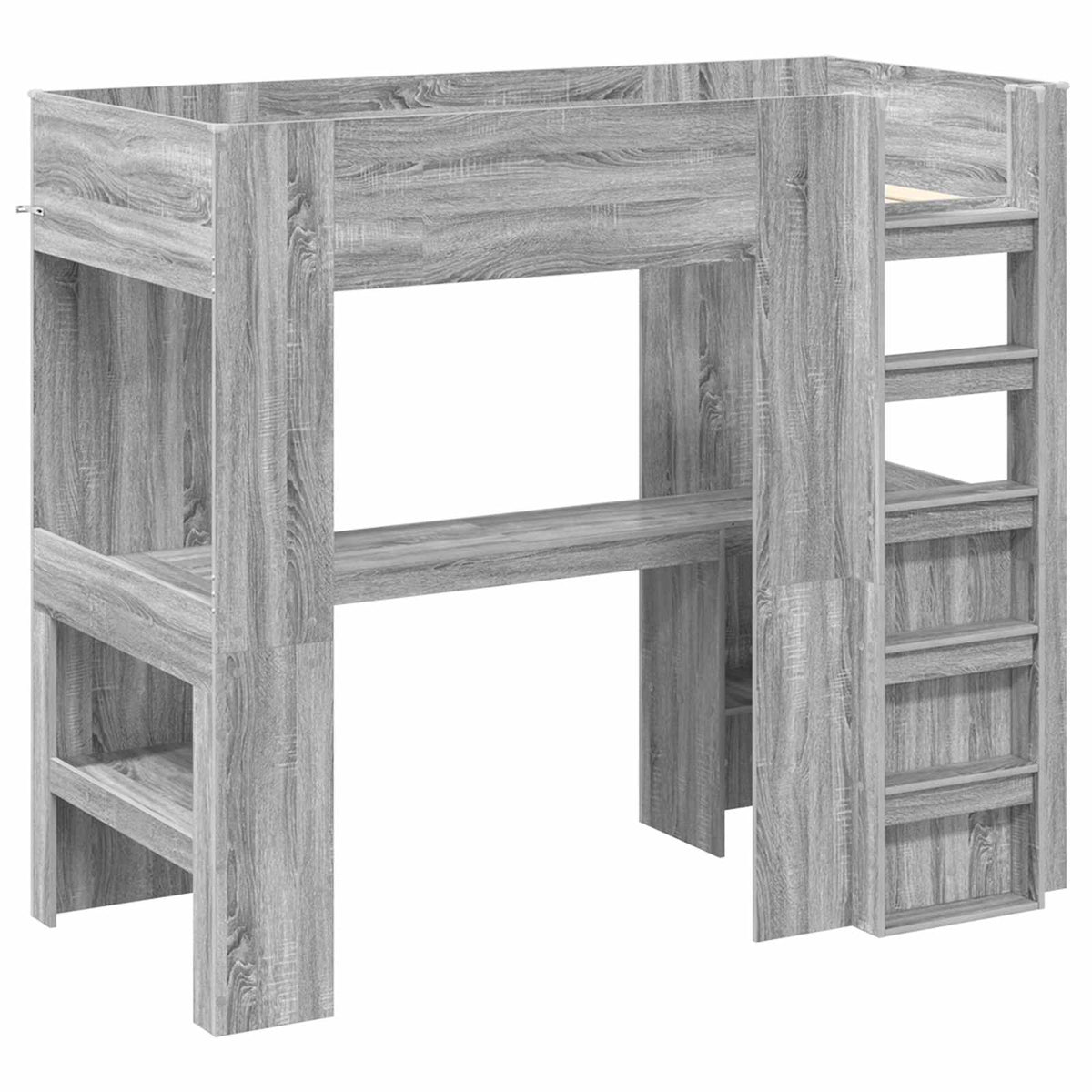 vidaXL Loft Bed Frame with Desk Grey Sonoma 80 x 200 cm 4