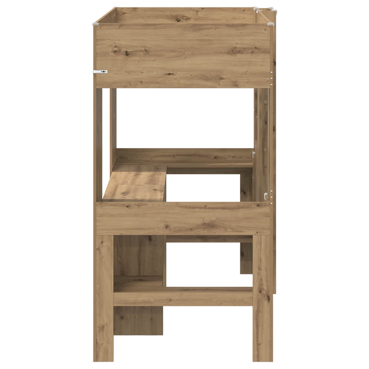 vidaXL Loft Bed Frame with Desk with Shelf Artisan Oak 80 x 200 cm 6