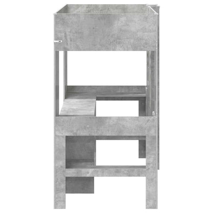 vidaXL Loft Bed Frame with Desk with Shelf Concrete Grey 100 x 200 cm 6