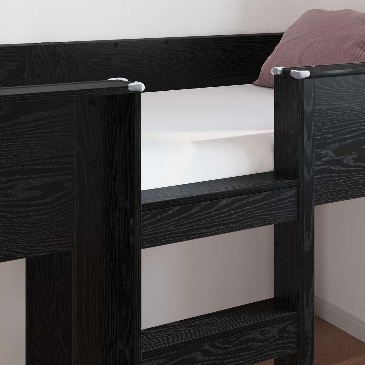 Bunk Bed for Kids 90 x 200 cm Engineered wood Black oak