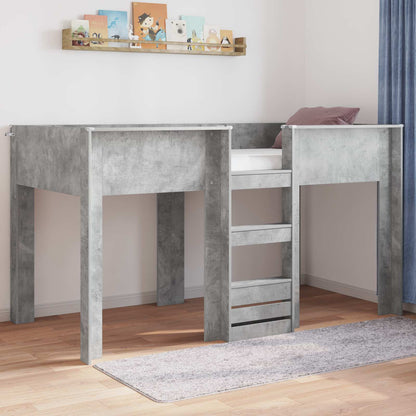 Bunk Bed for Kids 90 x 200 cm Engineered wood Concrete grey
