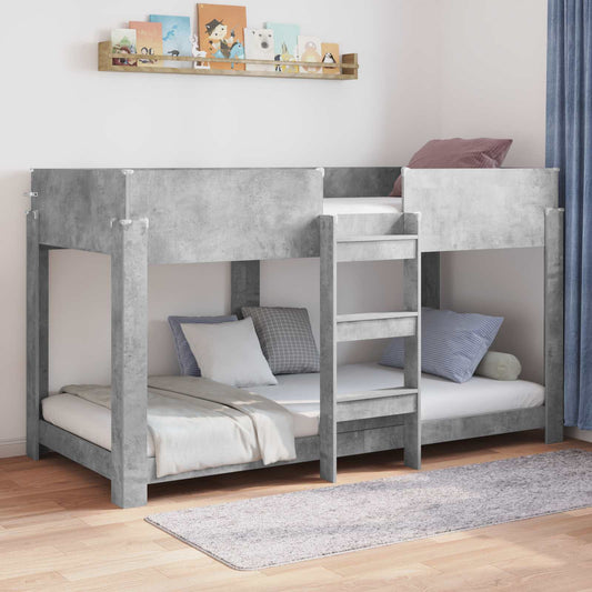 vidaXL Bunk Bed for Kids Concrete Grey 90 x 200 cm Engineered Wood 1