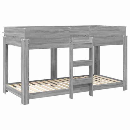 vidaXL Bunk Bed for Kids Grey Sonoma 90 x 200 cm Engineered Wood 4