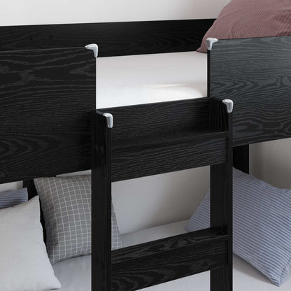 vidaXL Bunk Bed for Kids Black Oak 80 x 200 cm Engineered Wood 3