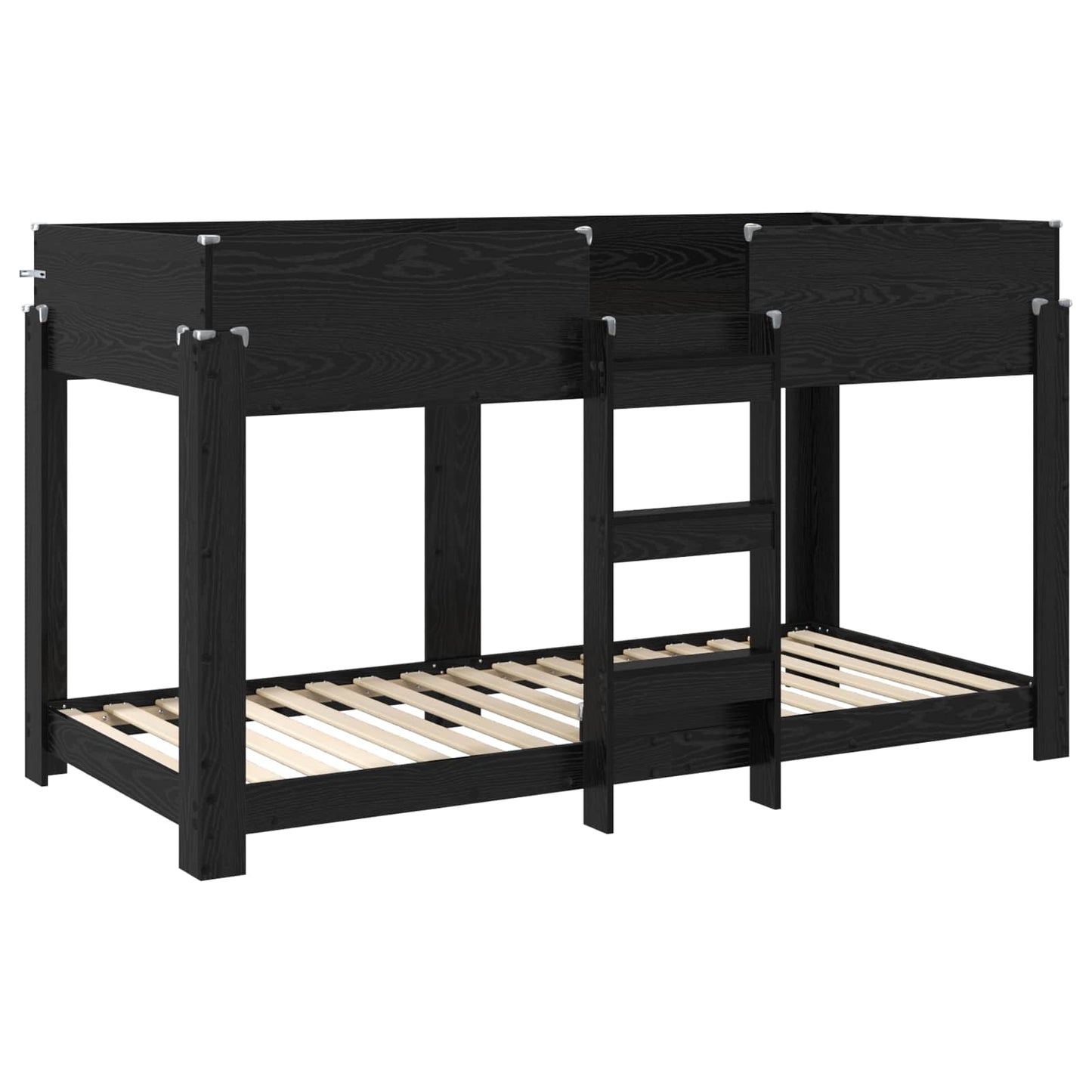 vidaXL Bunk Bed for Kids Black Oak 80 x 200 cm Engineered Wood 4