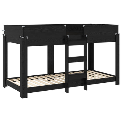 vidaXL Bunk Bed for Kids Black Oak 80 x 200 cm Engineered Wood 4