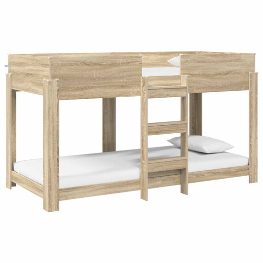vidaXL Bunk Bed for Kids Sonoma Oak 80 x 200 cm Engineered Wood 2